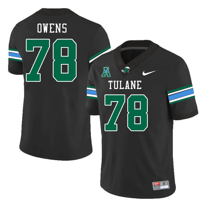 Tulane Green Wave #78 Lajuan Owens College Football Jerseys Stitched Sale-Black
